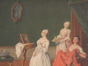 Venice, Ca' Rezzonico, Detail of a painting by Pietro Longhi Venice, Ca' Rezzonico, Detail of a painting by Pietro Longhi