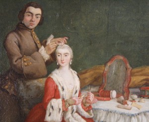 Venice, Ca' Rezzonico, Detail of a painting by Pietro Longhi Venice, Ca' Rezzonico, Detail of a painting by Pietro Longhi