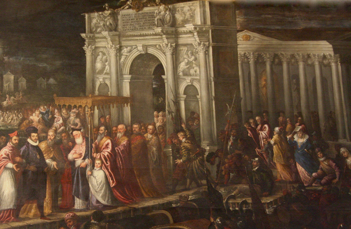 Doge's palace in Venice, Andrea Vicentino, Arrival of Henry 3rd Valois. detail