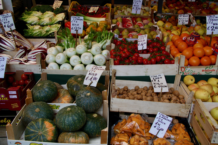 The Rialto groceries and fruit market in Venice