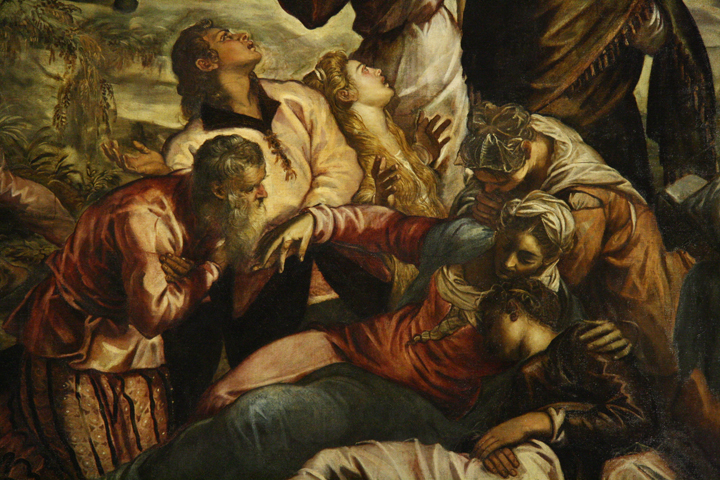 Scuola Grande San Rocco, detail of the Crucifixion by Tintoretto, Venice