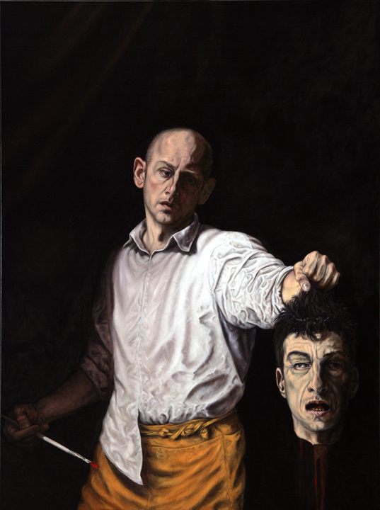 David Dalla Venezia, Who Killed Cattelan?, oil on canvas, 130 x 97 cm, 2007