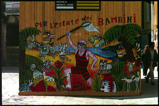 David&Hiroshi, Murales at Campo San Polo in Venice, For the Kids' Summer, 1987