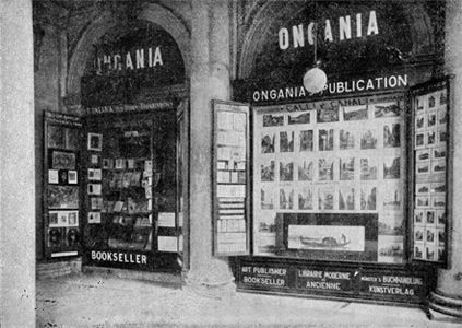 A rare photograph of the Ongania Bookshop and Publishing House in St Mark's square