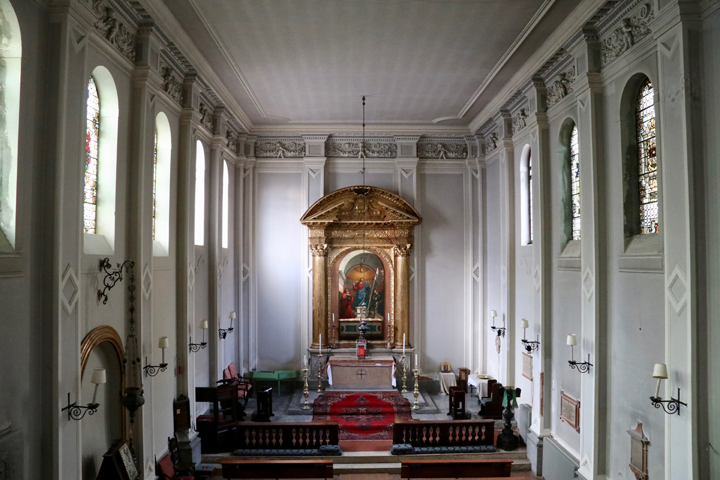 St. George's Anglican Church in Venice, interior with the altar piece