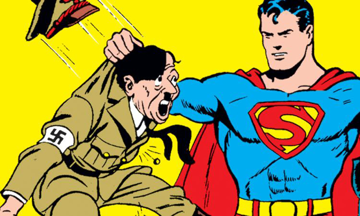 Jo Shuster's Superman fighting Nazis
